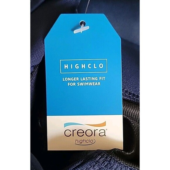 Lands' End Swim Top Navy 16 Reg Tankini Bandeau Padded Bra Removable strap S927 - Picture 7 of 9